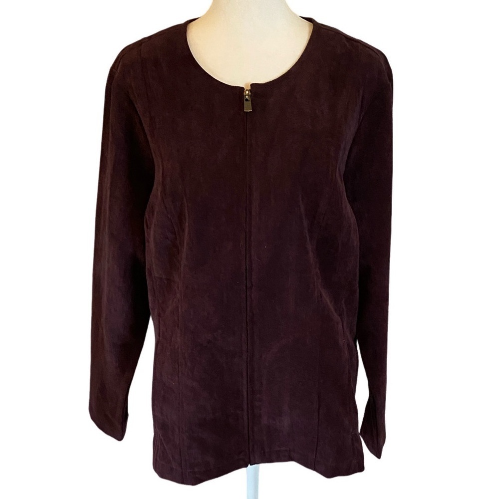 Christopher & Banks Plum Purple Lightweight Full Zip Jacket. Size L.